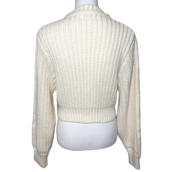 Lucca Women Cropped Knit Sweater Creme Color Size Small - Picture 2 of 8